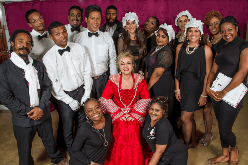 The Cast of Diana with playwright producer - Lylah Persad ( bottom right) and Director - Penelope Spencer (bottom left)