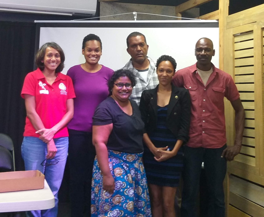 NDATT Executive Committee 2019 - L-R - Geneva Drepaulsingh, Leslie-Ann Beckles, Paula Lindo, Kirt Davis, Safa Niamat-Ali, Peter Craig