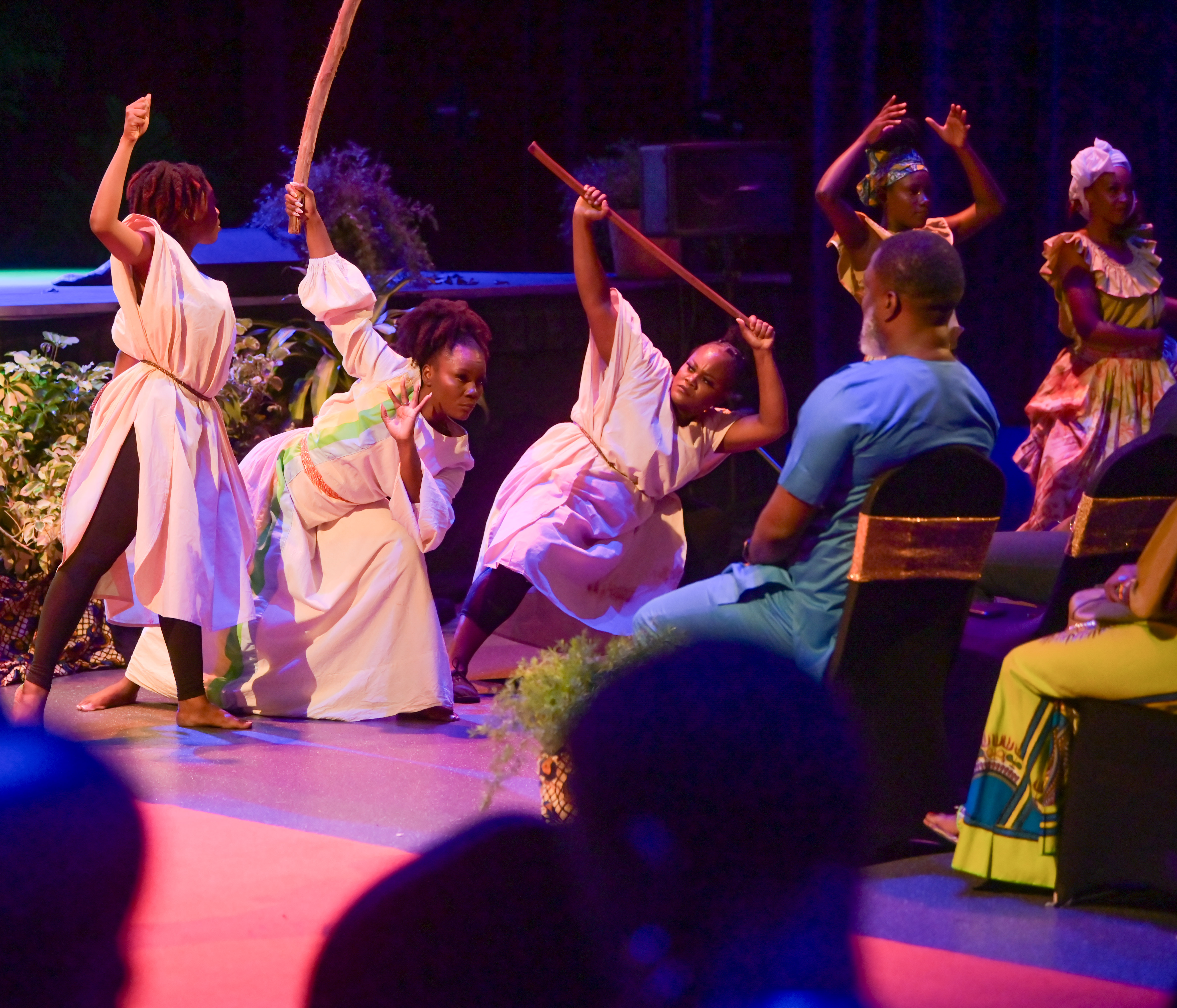 TPAC’s Dance Resident Kendra Murray (3rd from left) performs with fellow dancers amidst the audience during an immersive segment of the production | © Division of Tourism, Culture, Antiquities and Transportation