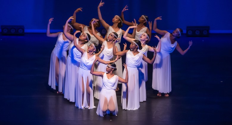 ACES’s Christmas Angels display poised elegance on stage during the 2023 presentation, You Should Be Dancing. | Photo courtesy: Elliot Francois Fotography on behalf of ACES Dance Academy
